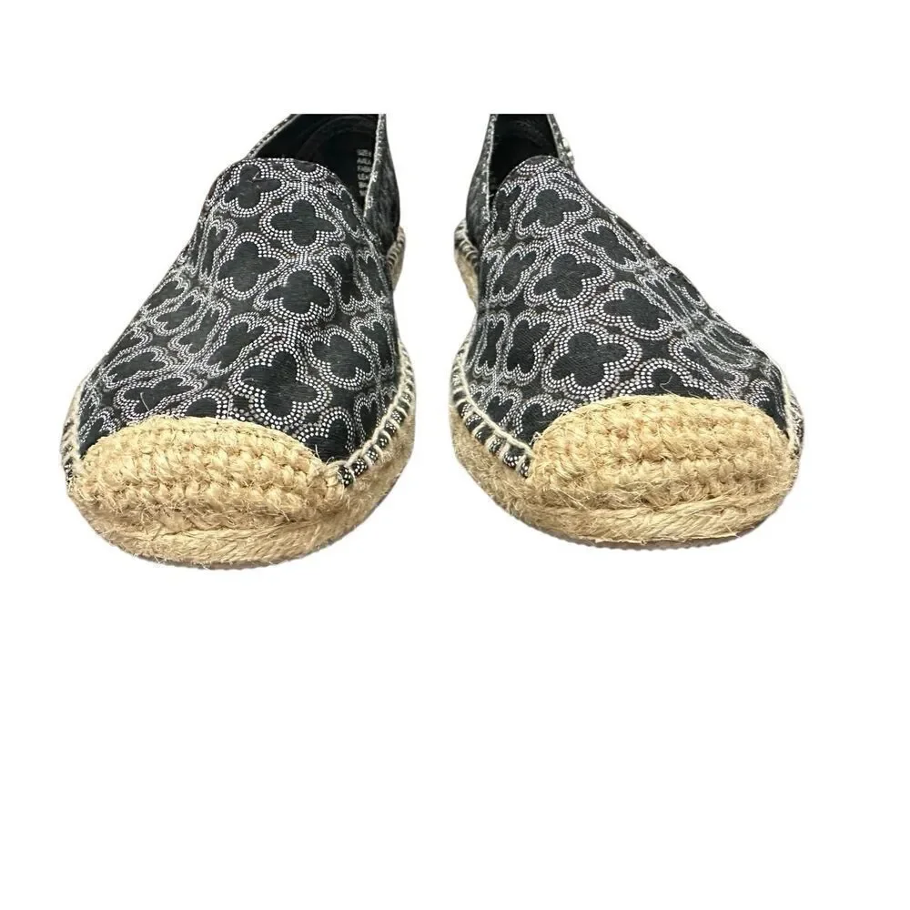 Brighton Avila geometric black canvas espadrilles Size:8